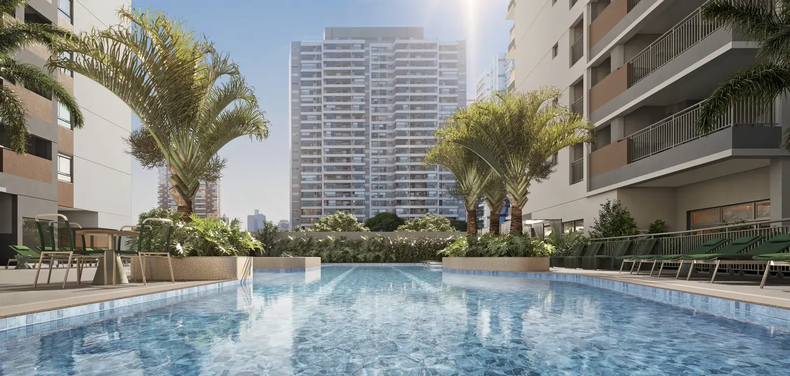 Piscina - torre 1 e 2 · Perspectiva artística