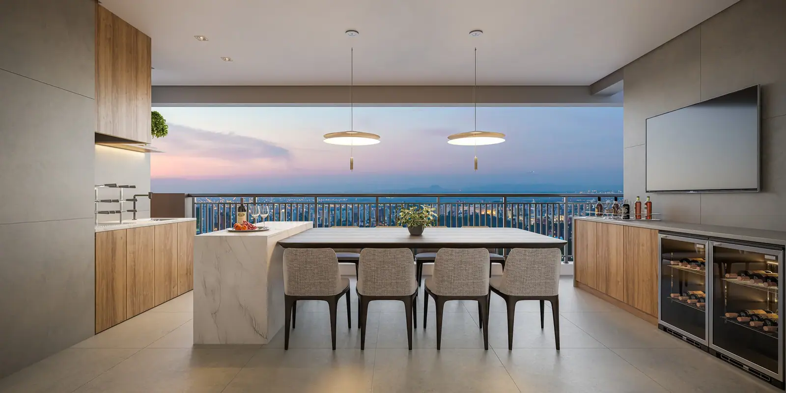 Terraço - apto 140m² · Perspectiva artística