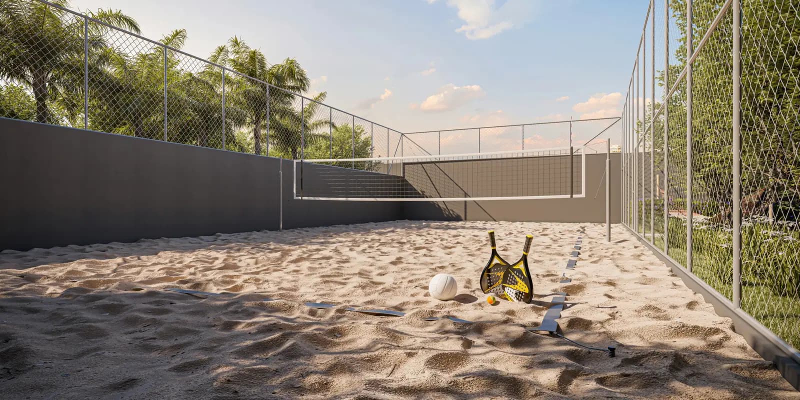 Quadra de beach tennis · Perspectiva artística