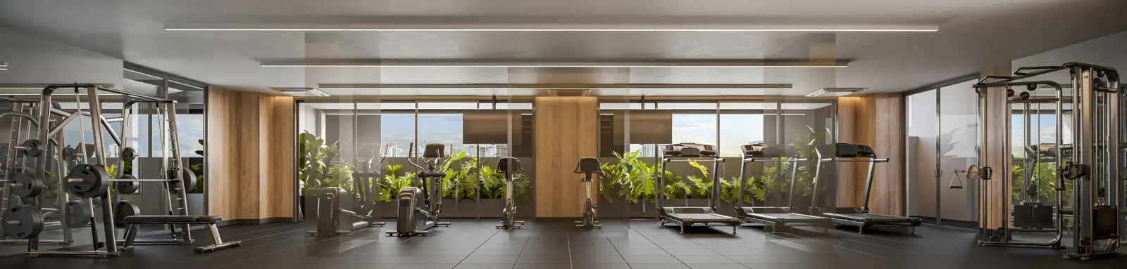 Fitness com 173m² · Perspectiva artística
