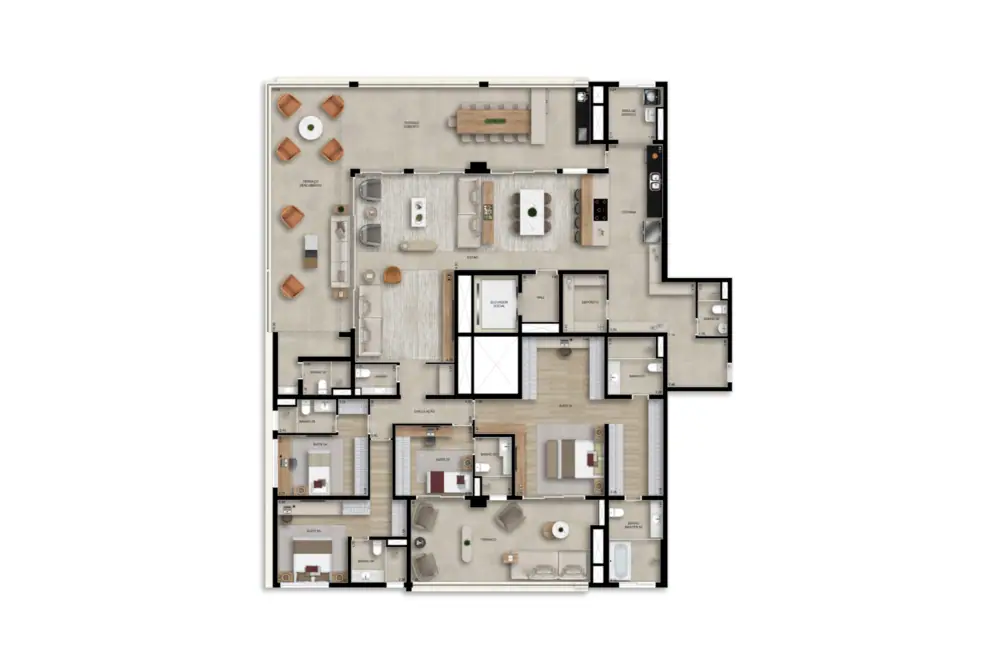 352m² I Penthouse · Perspectiva artística