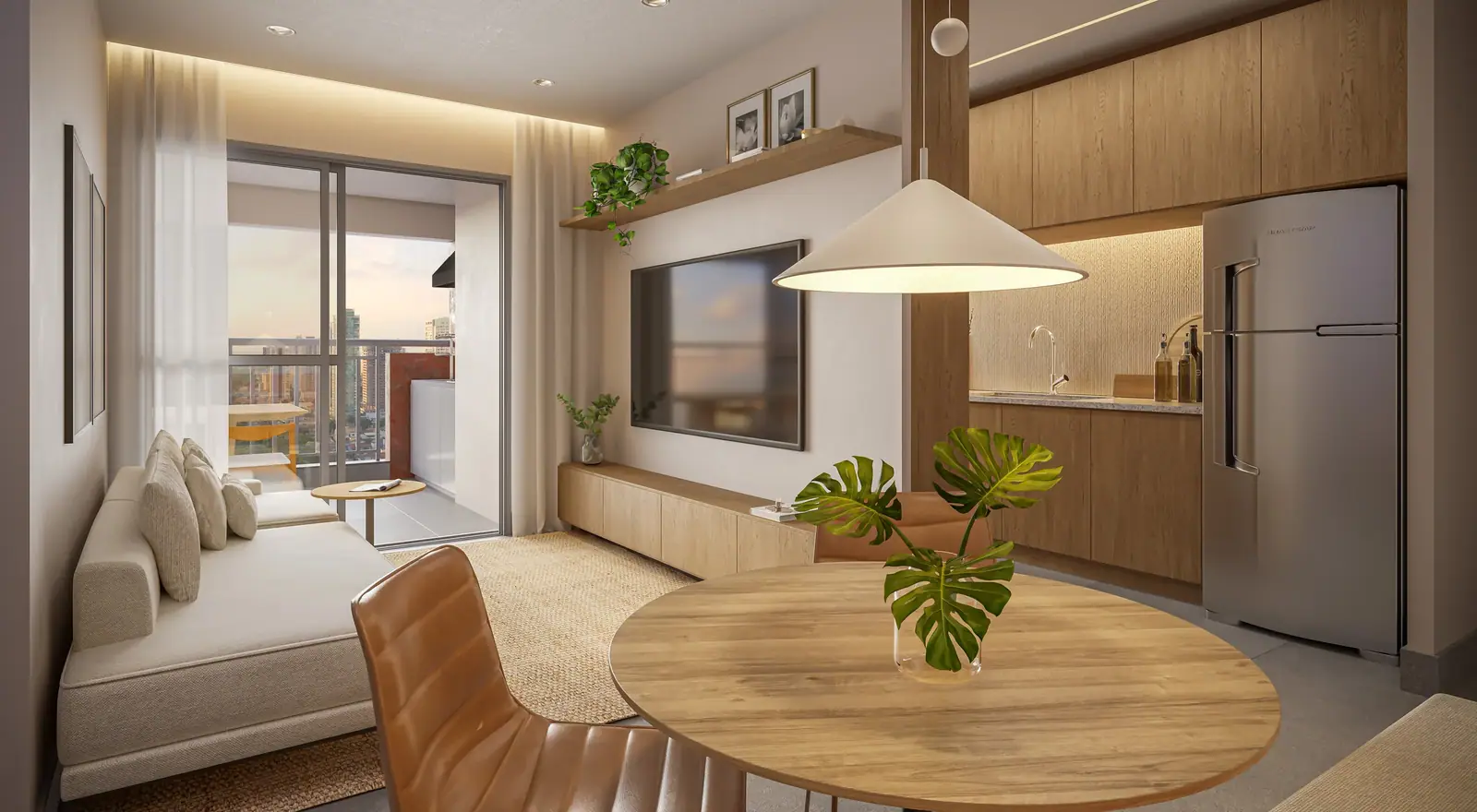 Living - Apto 82m² · Perspectiva artística