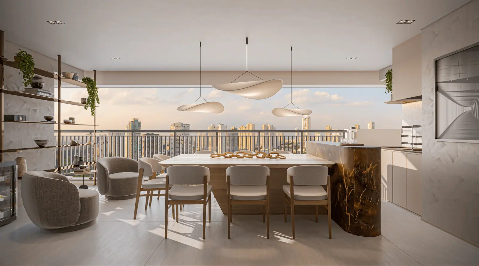Terraço - Apto 134m² · Perspectiva artística