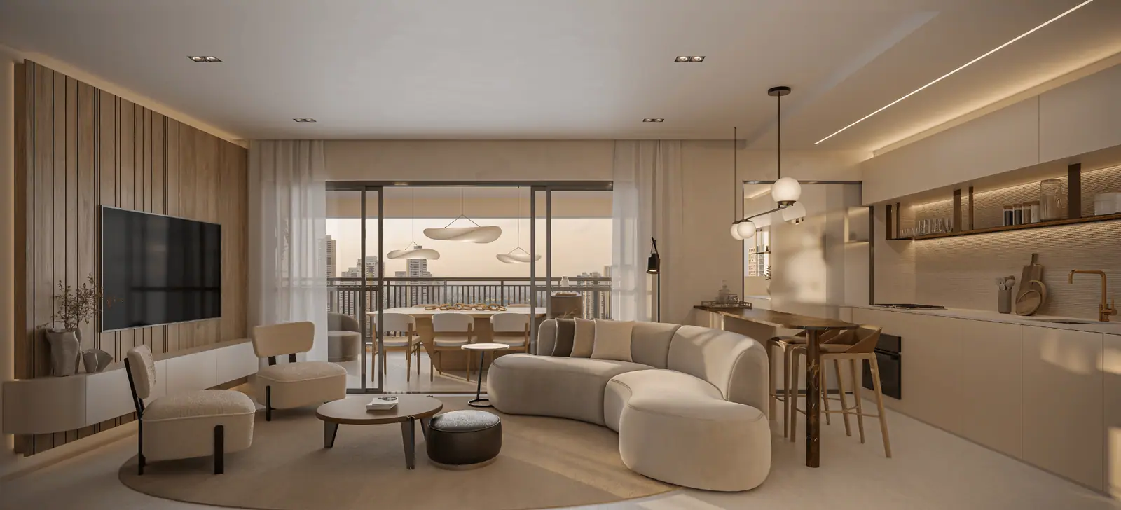 Living - Apto 134m² · Perspectiva artística
