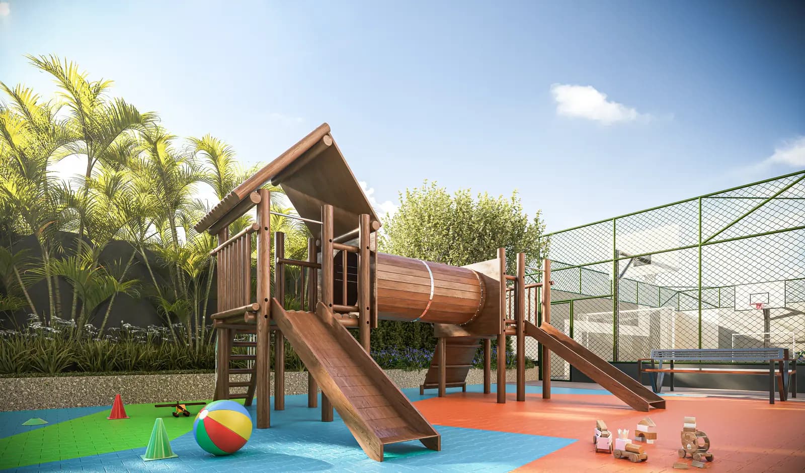 Playground - Área exclusiva do residencial · Perspectiva artística