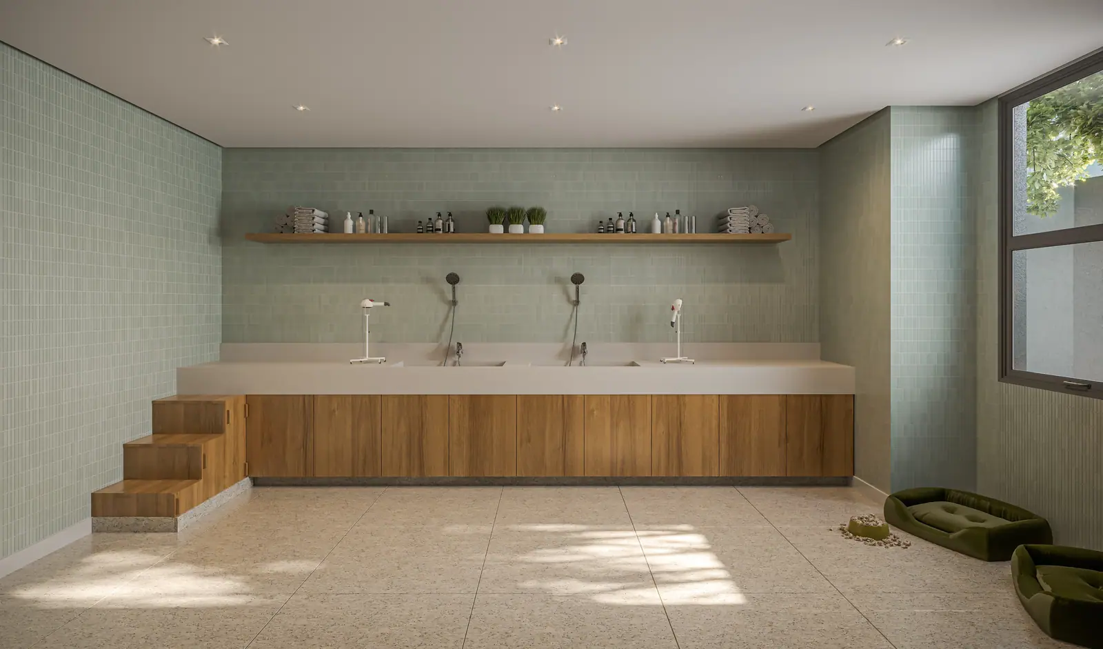 Dog wash - Área exclusiva do residencial · Perspectiva artística