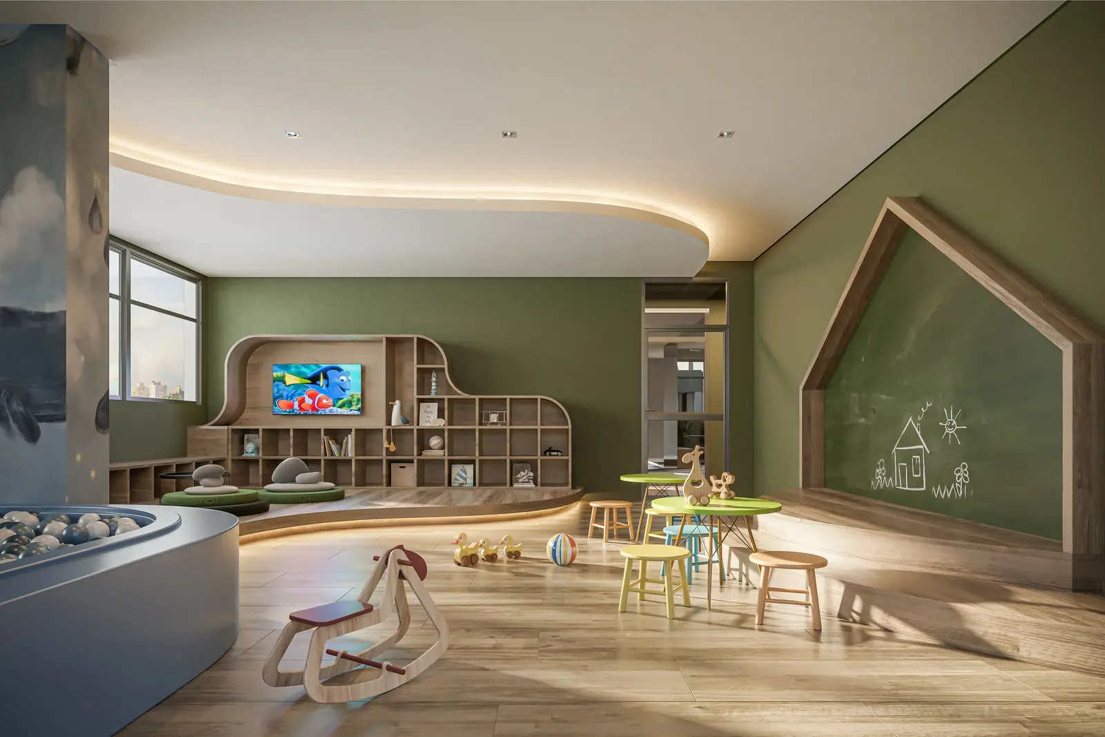 Brinquedoteca - Área exclusiva do residencial · Perspectiva artística