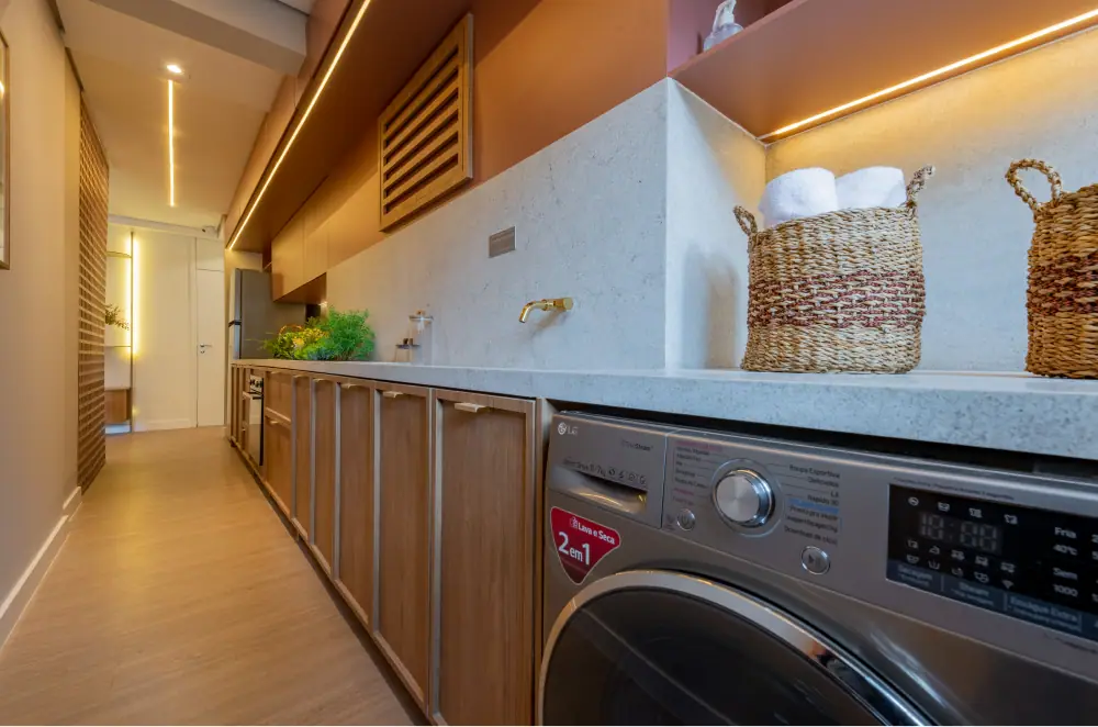 Lavanderia do apto. de 88m² - Opção ampliada · Foto do decorado