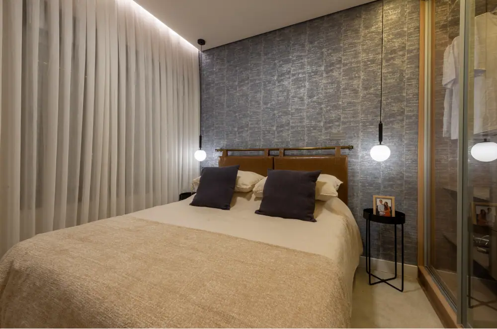 Suíte do apto. de 88m² - Opção ampliada · Foto do decorado