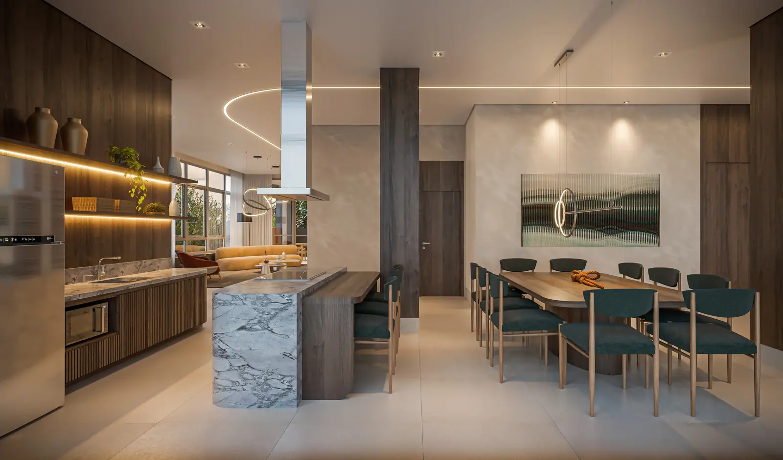 Espaço gourmet - Torre 2 · Perspectiva artística