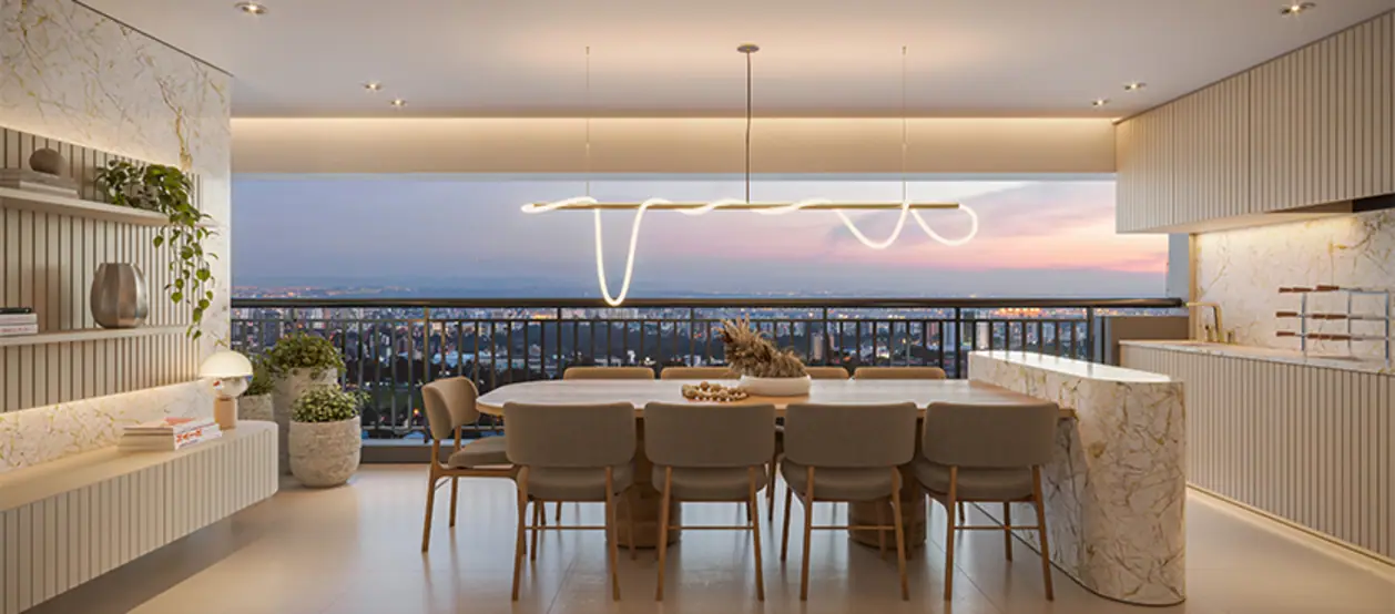 Terraço 3 suítes - Opção ampliada - 184m² - Torre 1 · Perspectiva artística