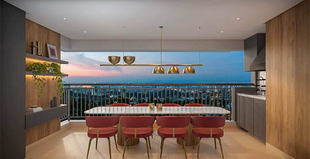 Terraço do apto. de 2 suítes - Opção ampliada - 97m² · Perspectiva artística