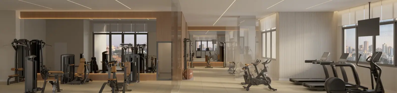 Fitness com 189m² · Perspectiva artística