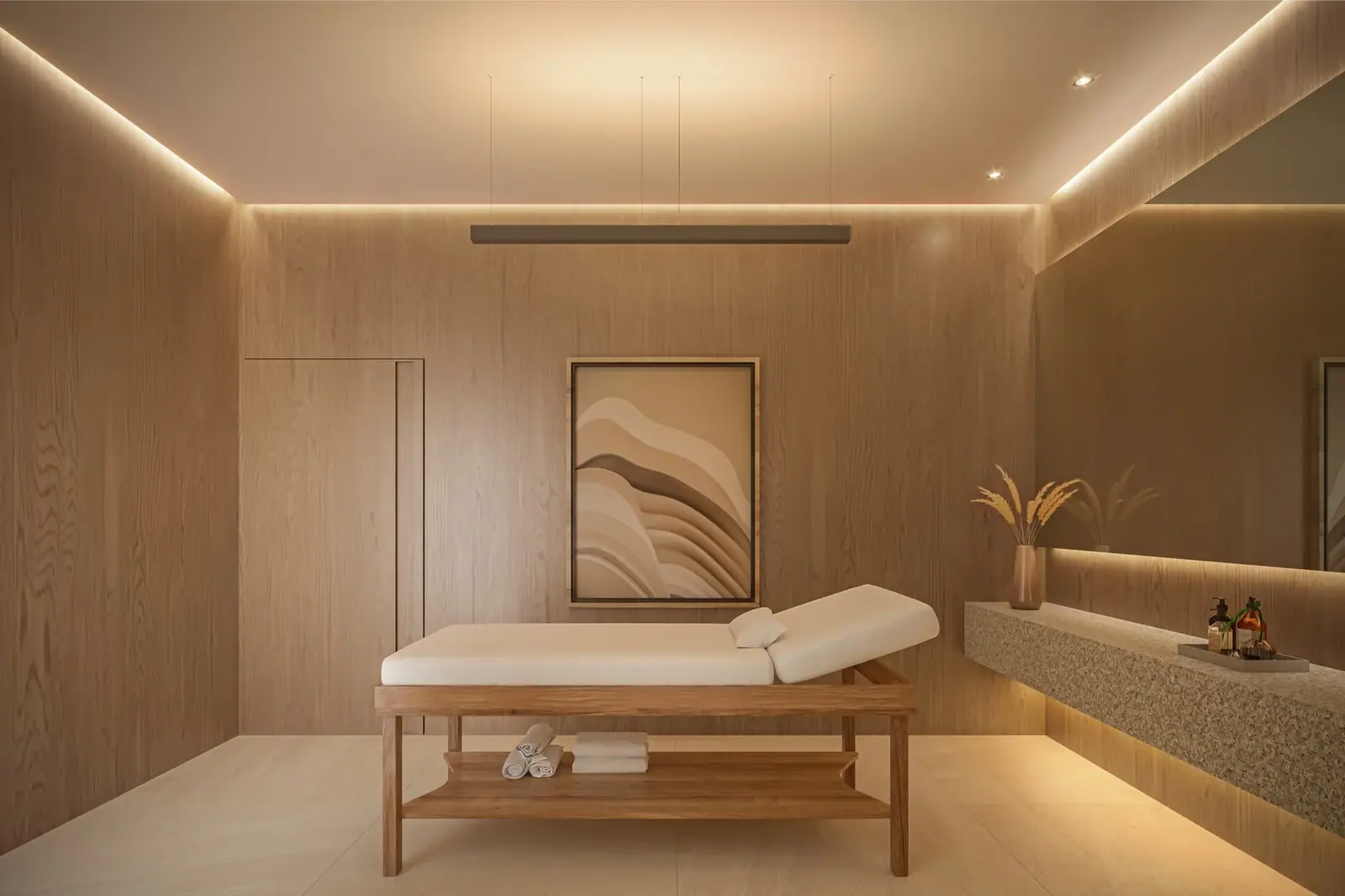 Sala de massagem · Perspectiva artística