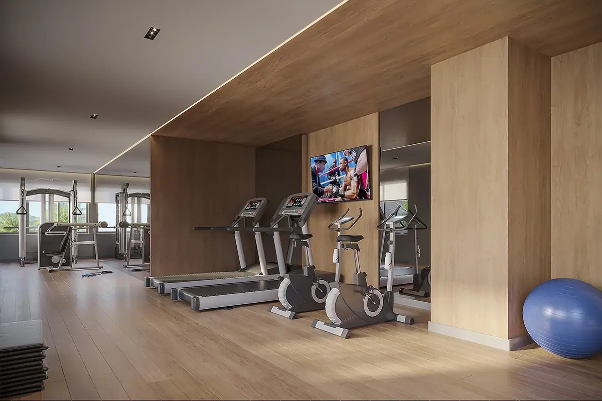 Fitness com 62m² · Perspectiva artística