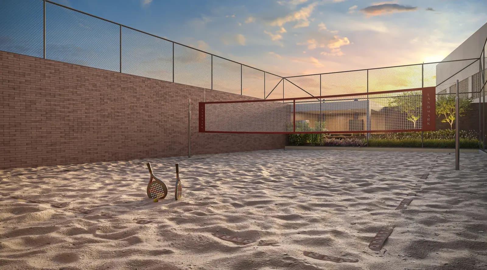 Quadra de beach tennis · Perspectiva artística