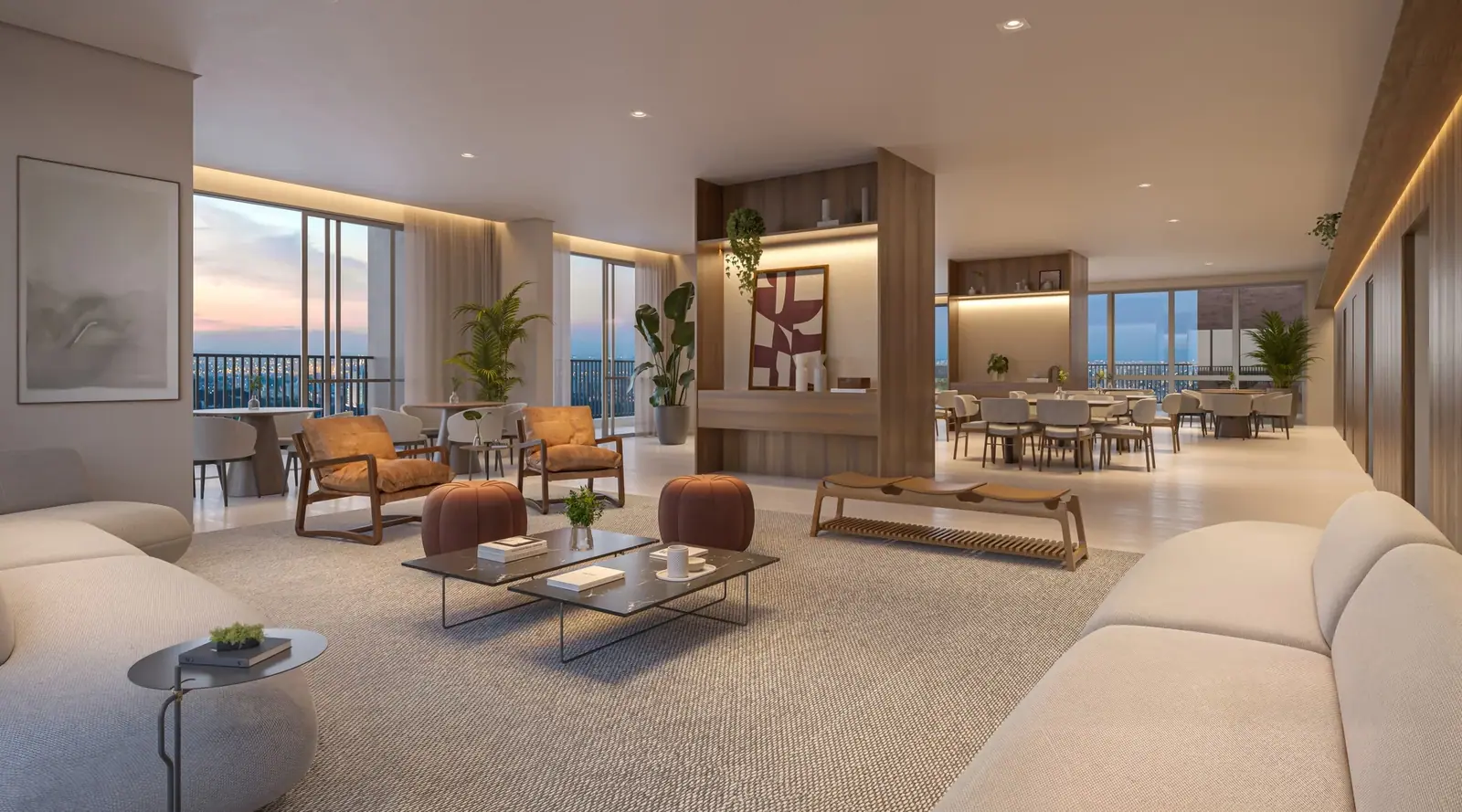 Salão de festas c/ 278m² · Perspectiva artística