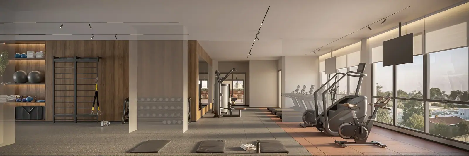 Fitness c/ 131m² · Perspectiva artística