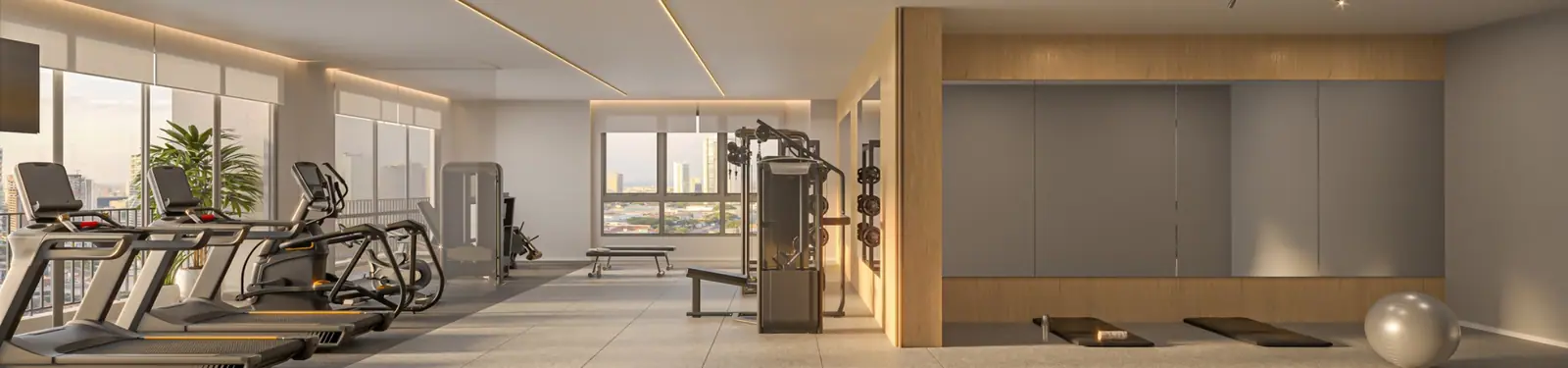 Fitness c/ 75m² · Perspectiva artística