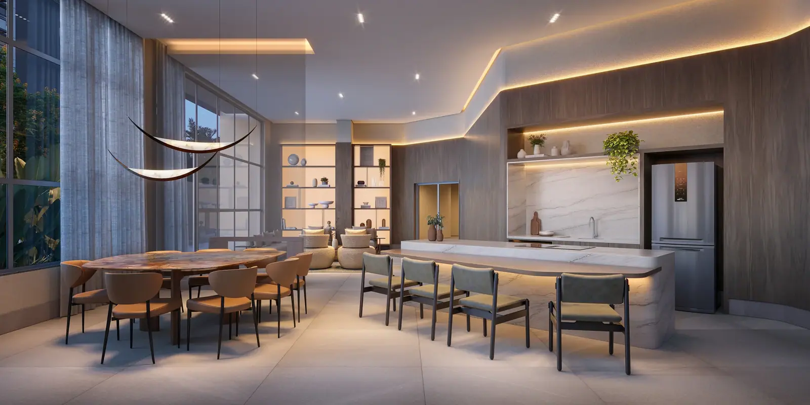 Espaço de gourmet c/ 80m² · Perspectiva artística