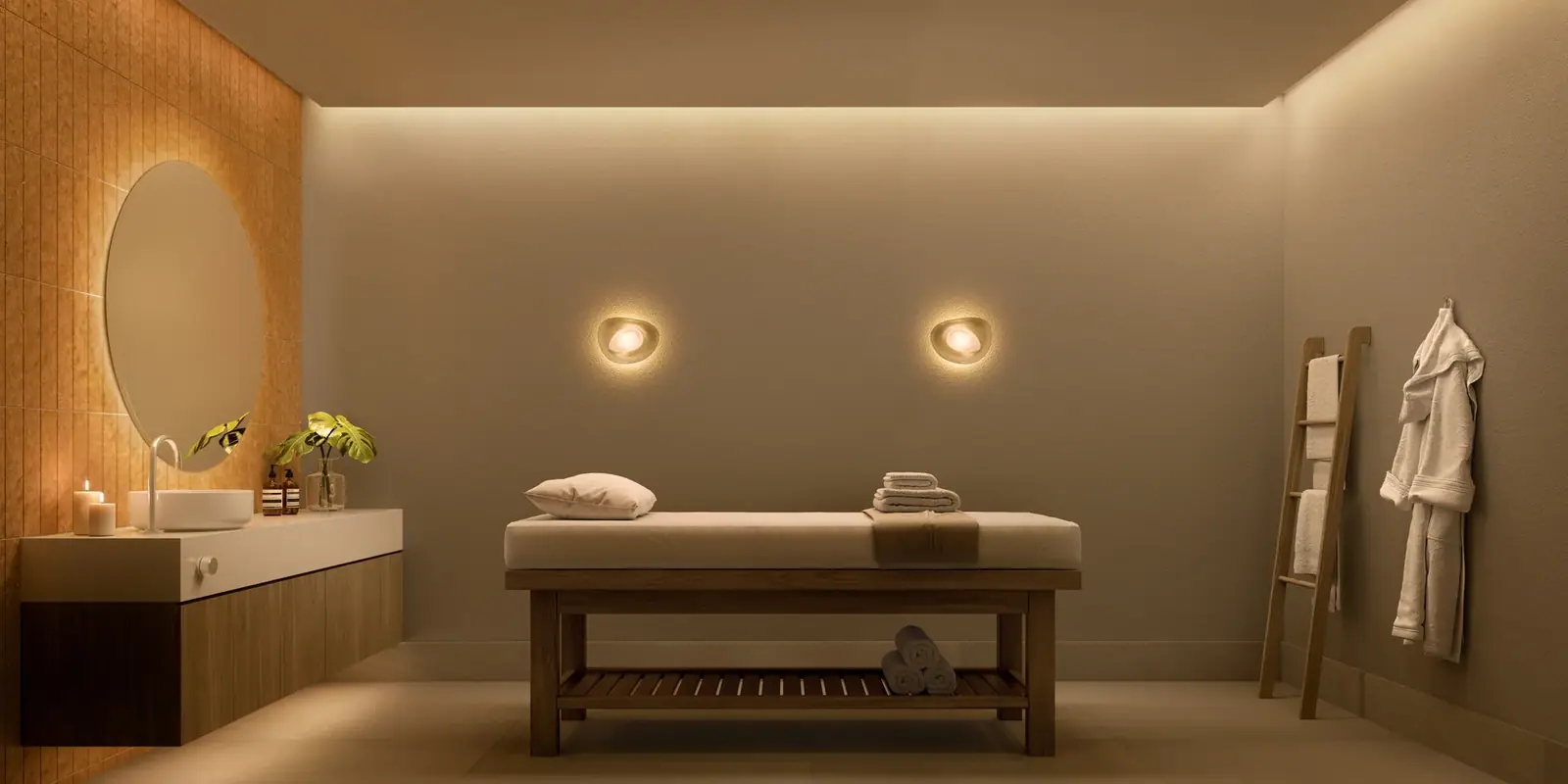 Sala de massagem · Perspectiva artística