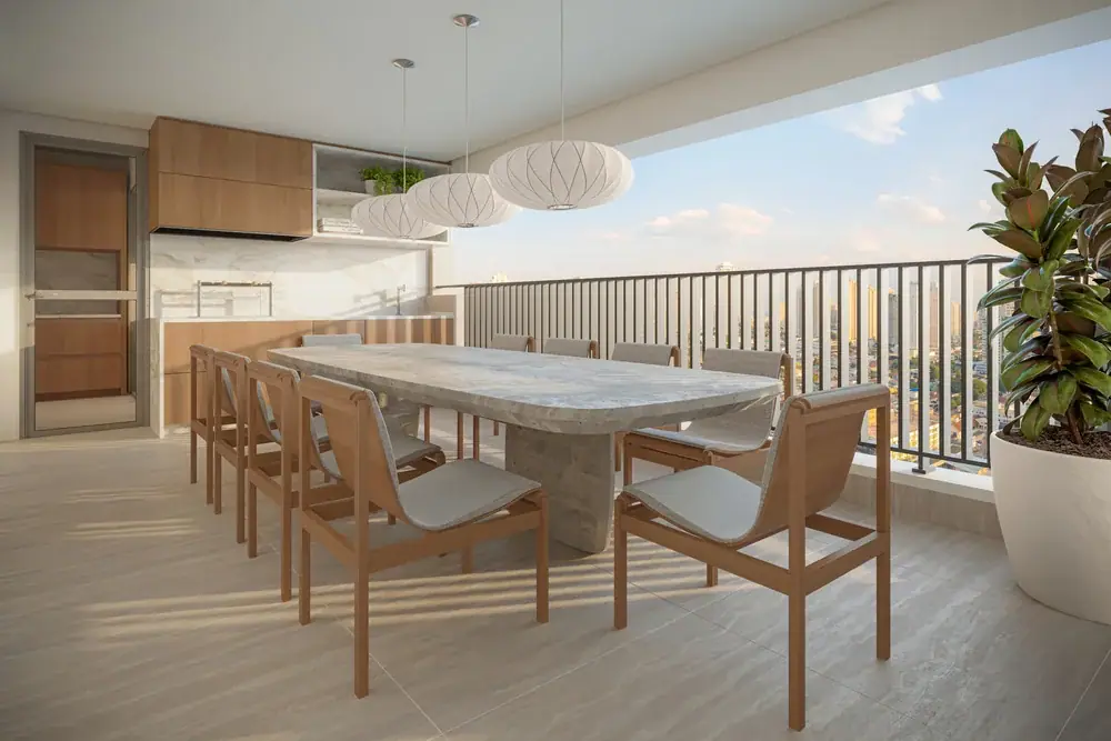 Terraço 3 suítes - apto 137m² · Perspectiva artística