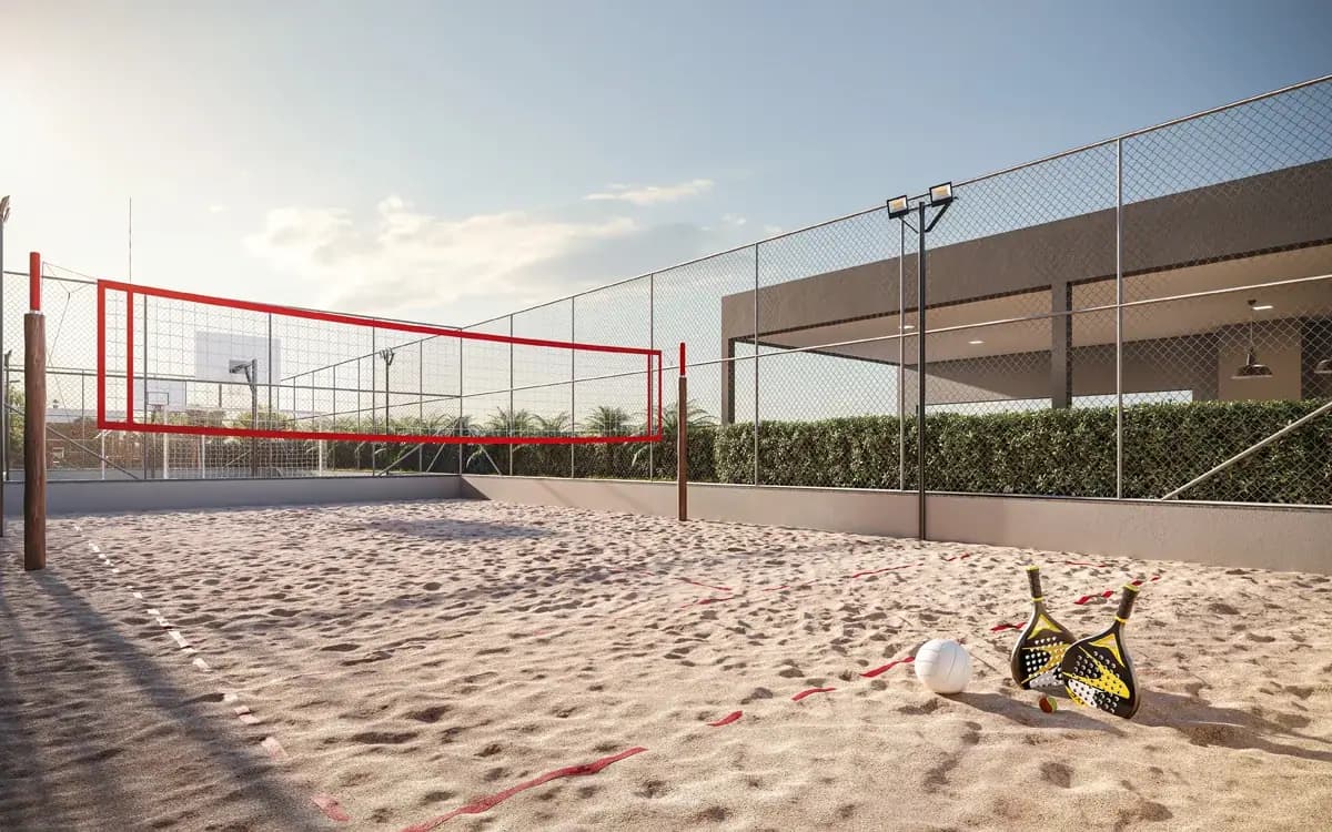 Quadra de beach tennis · Perspectiva artística