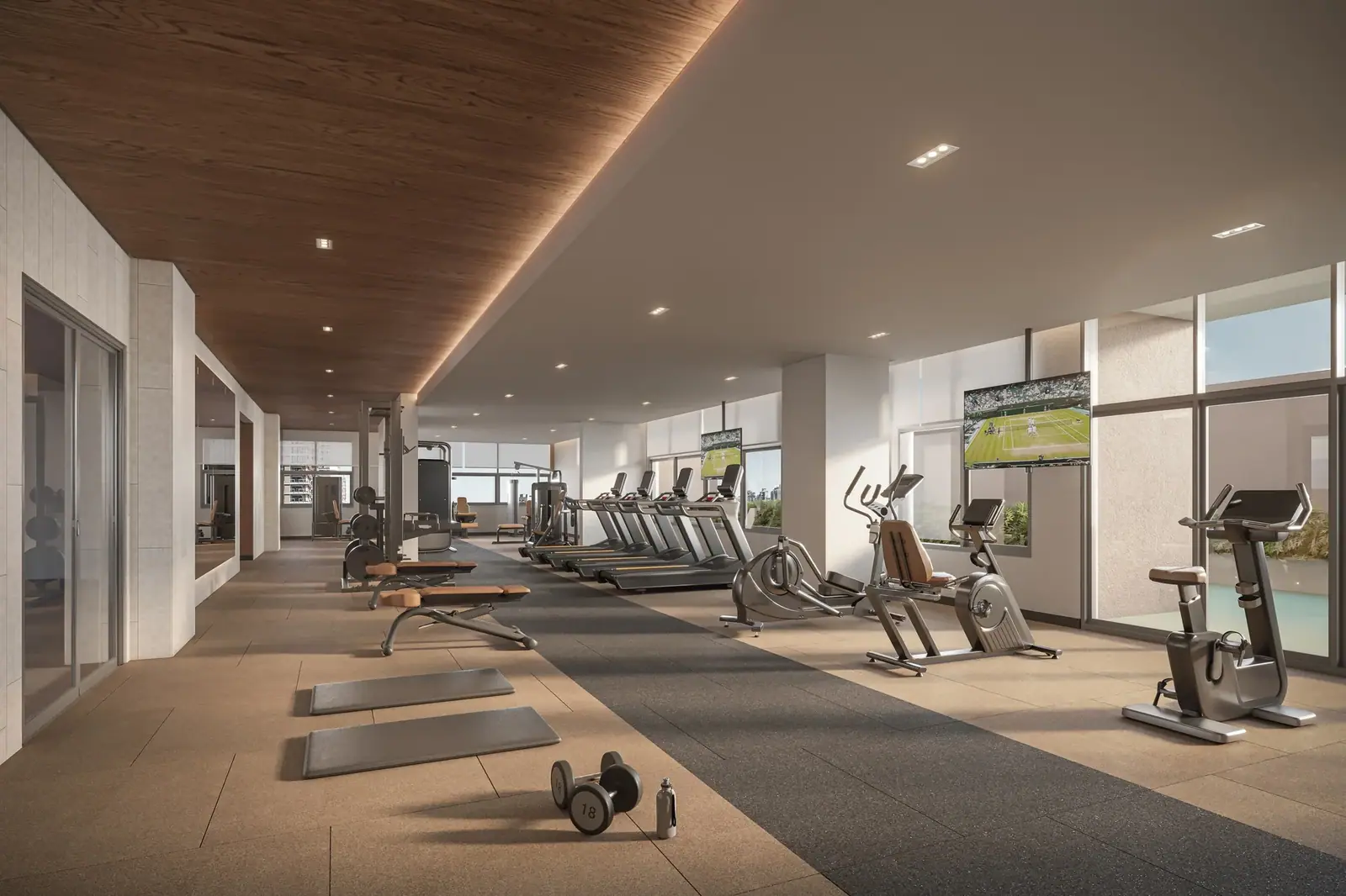 Fitness c/ 166m² · Perspectiva artística
