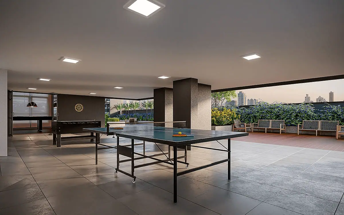 Terraço para jogos - 4º pavimento · Perspectiva artística