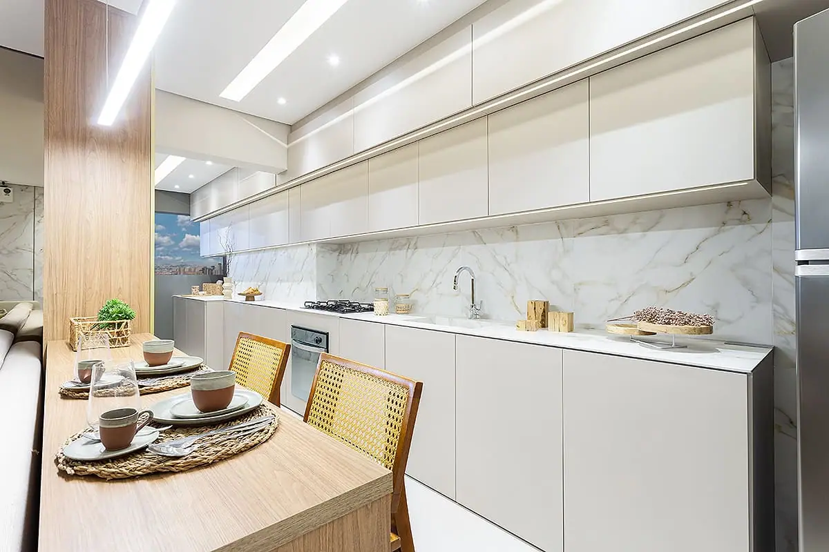 Cozinha e lavanderia - 3 suítes - 125m² · Foto do decorado