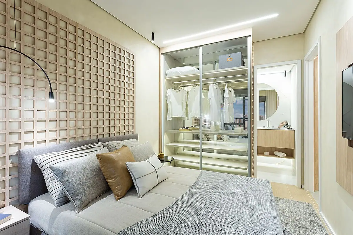 Dormitório (1 suíte) - 75m² · Foto do decorado