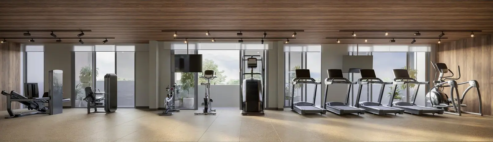 Fitness com 213m² · Perspectiva artística