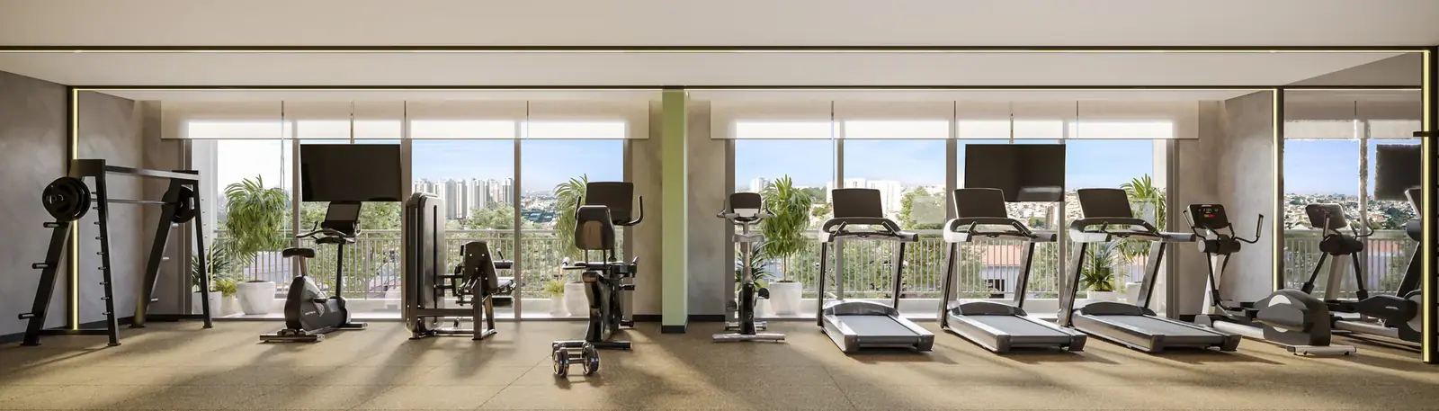 Fitness com 120m² · Perspectiva artística