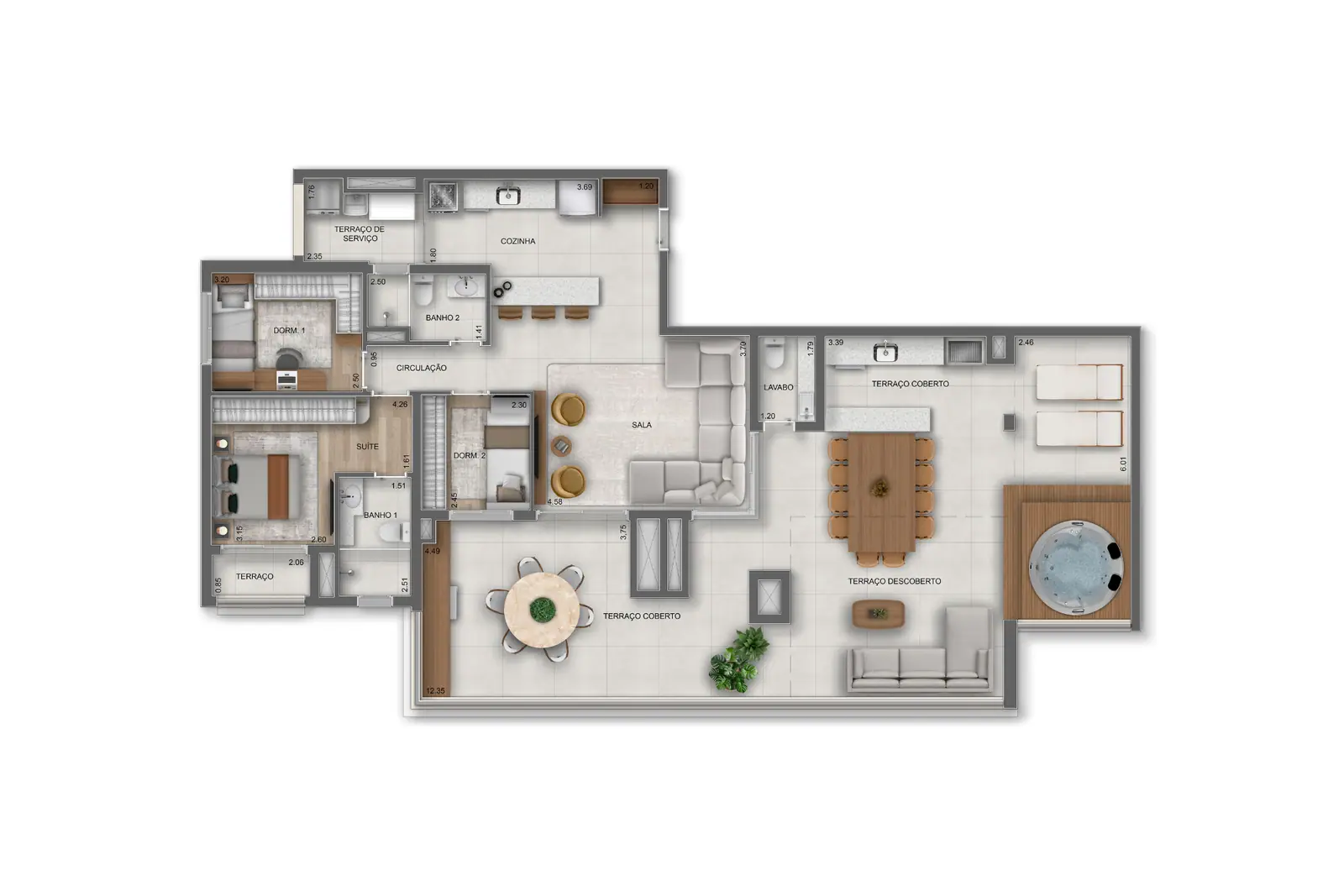 173m² | 3 Dorms. (1 suíte) Penthouse · Perspectiva artística