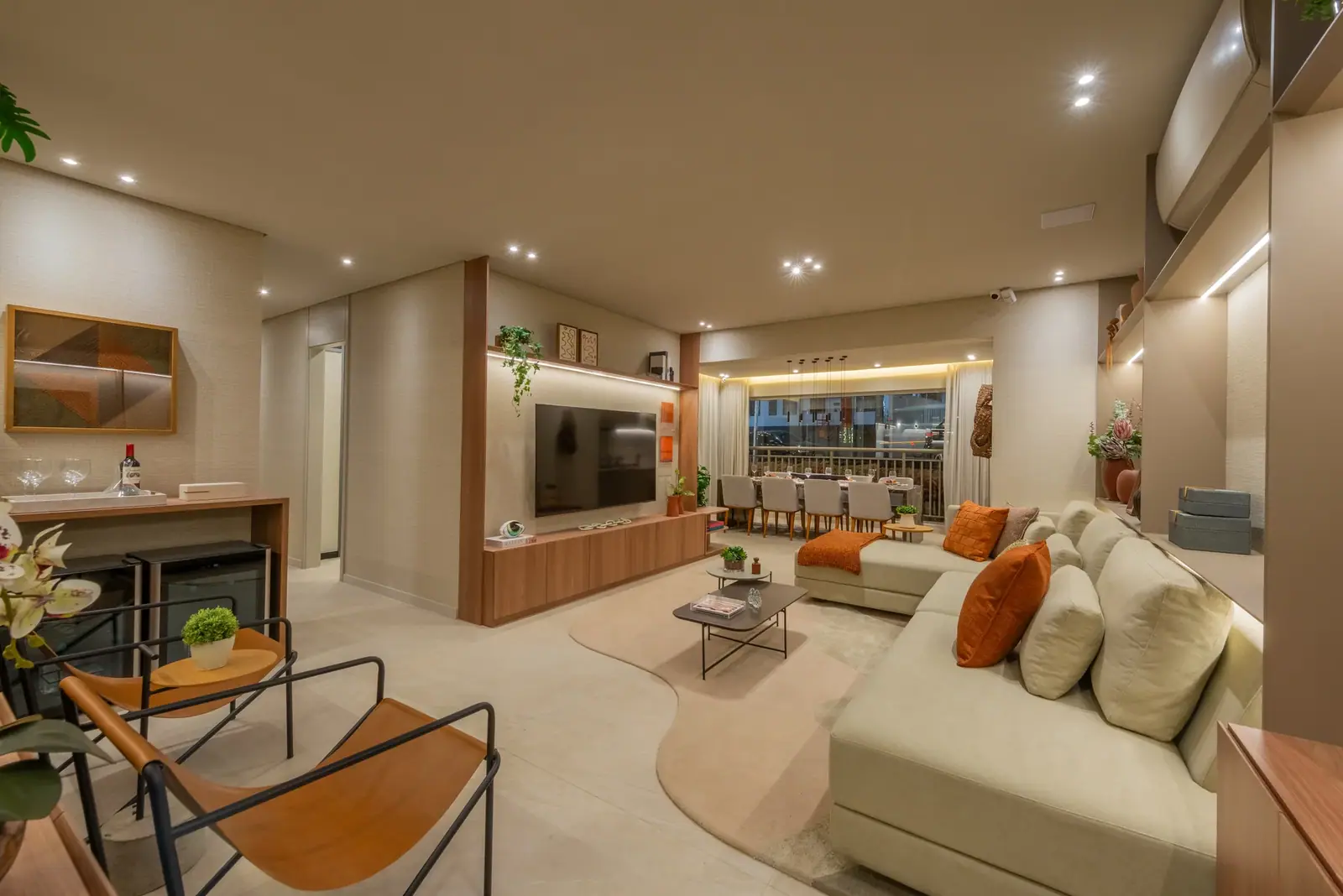 Living do apartamento de 121m² · Foto do decorado