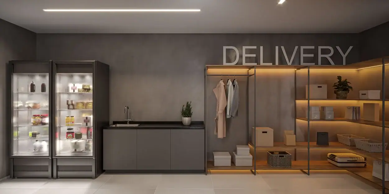 Espaço delivery · Perspectiva artística