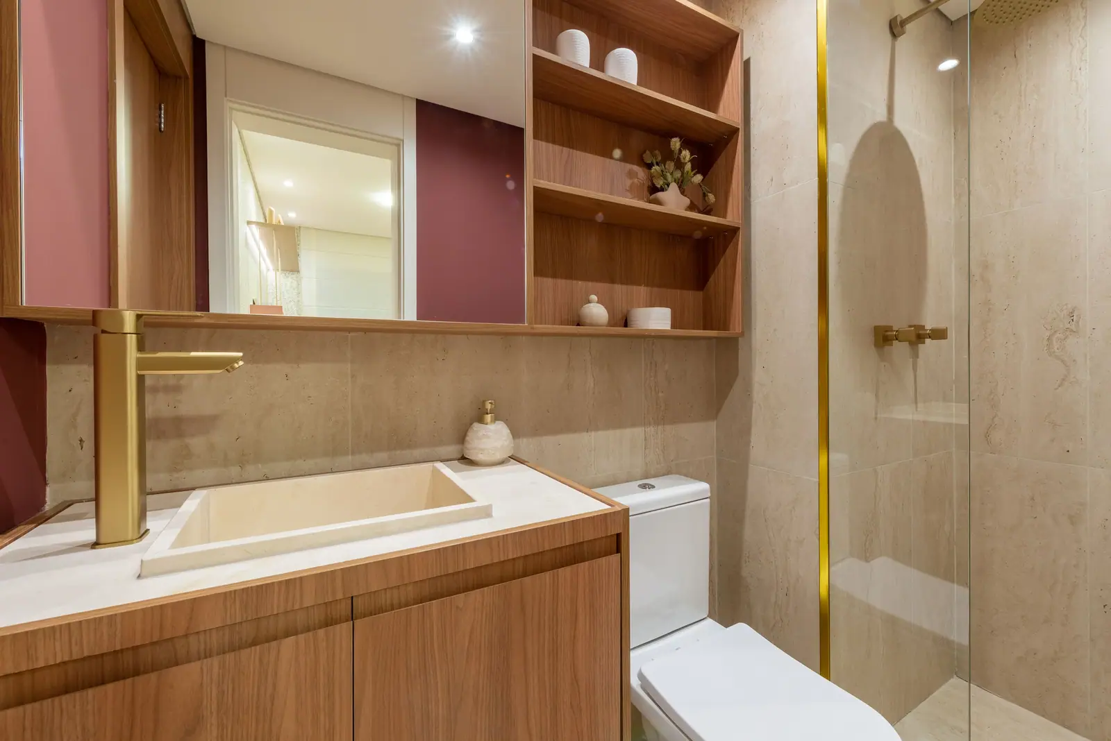 Banheiro da suíte 2 do apto. de 2 suítes - Opção ampliada - 100m² · Foto do decorado