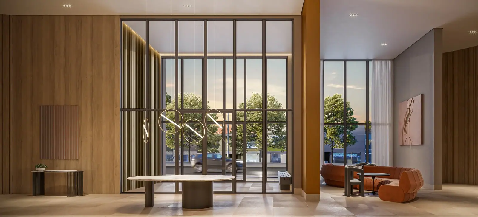 Lobby Residencial · Perspectiva artística
