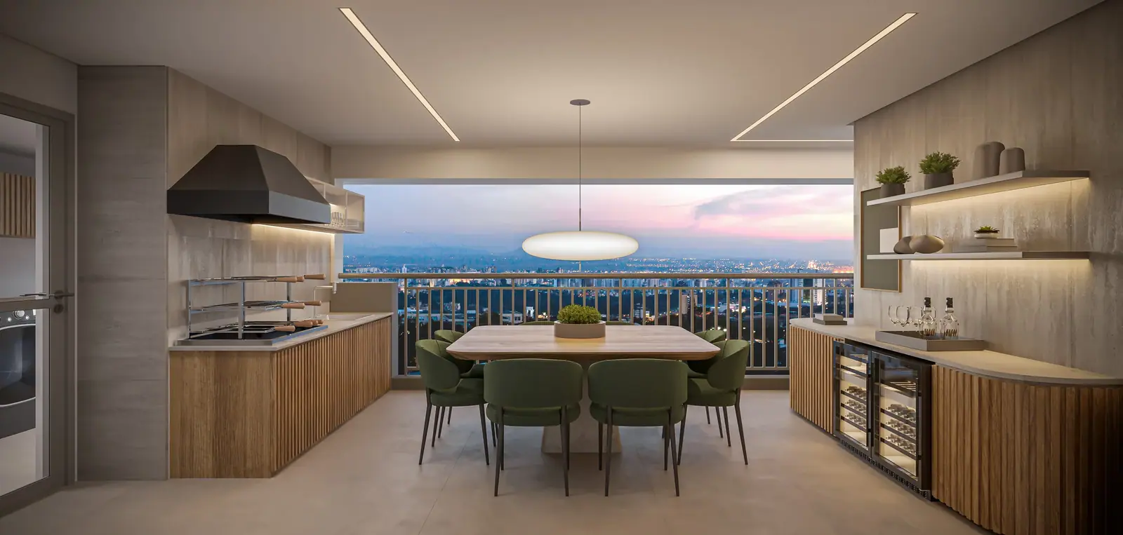 125m² | Terraço 3 Suítes c/ lavabo · Perspectiva artística