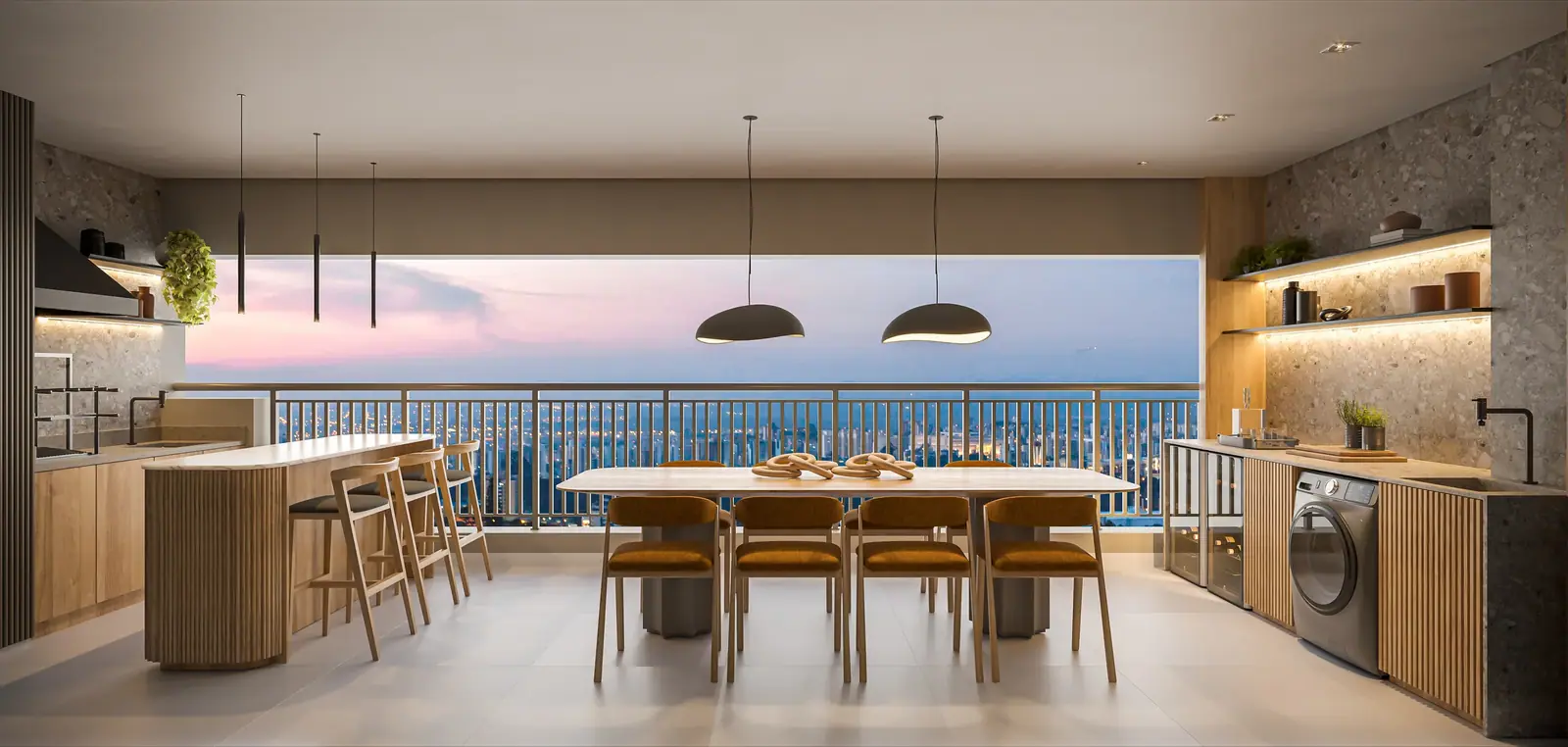 74m² | Terraço 1 Suíte · Perspectiva artística