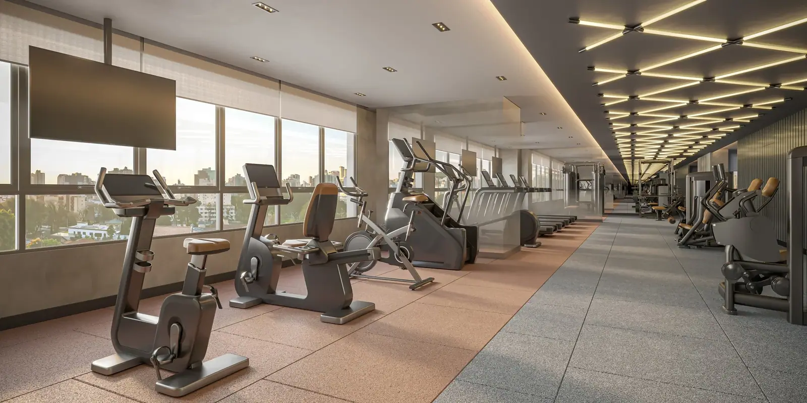 Fitness com 197m² · Perspectiva artística
