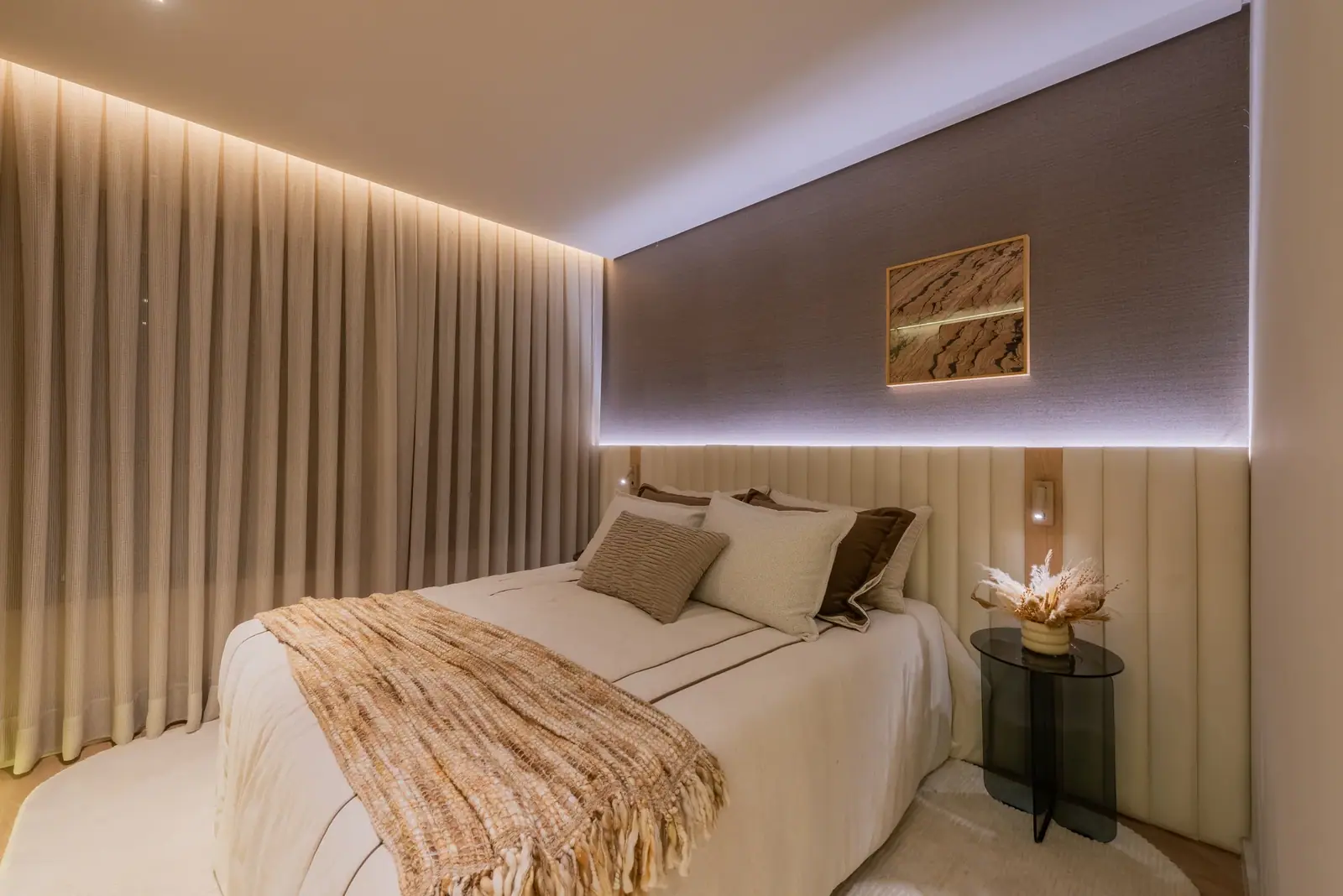 Suíte principal - apto de 120m² · Foto do decorado