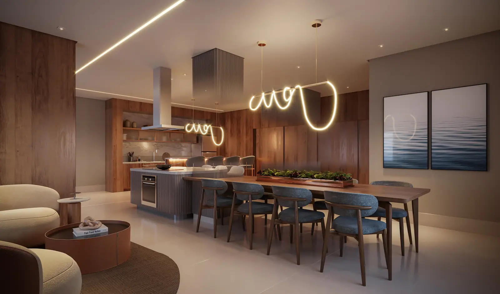 Espaço goumert com 89m² · Perspectiva artística