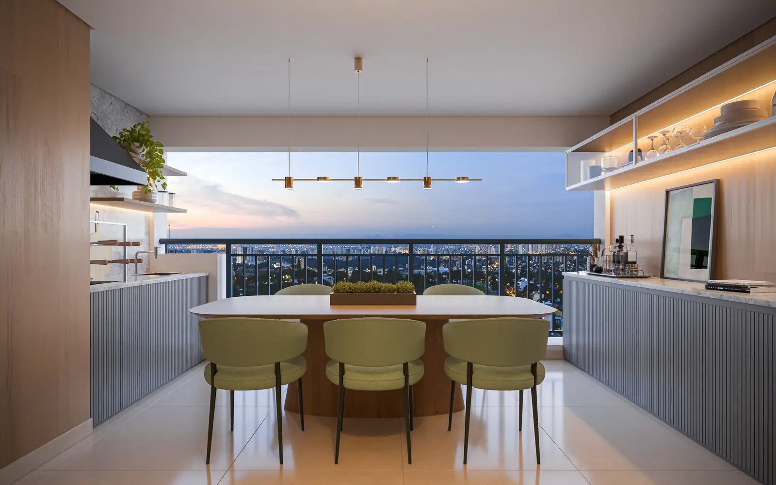 Terraço opção 2 suítes - 92m² · Perspectiva artística